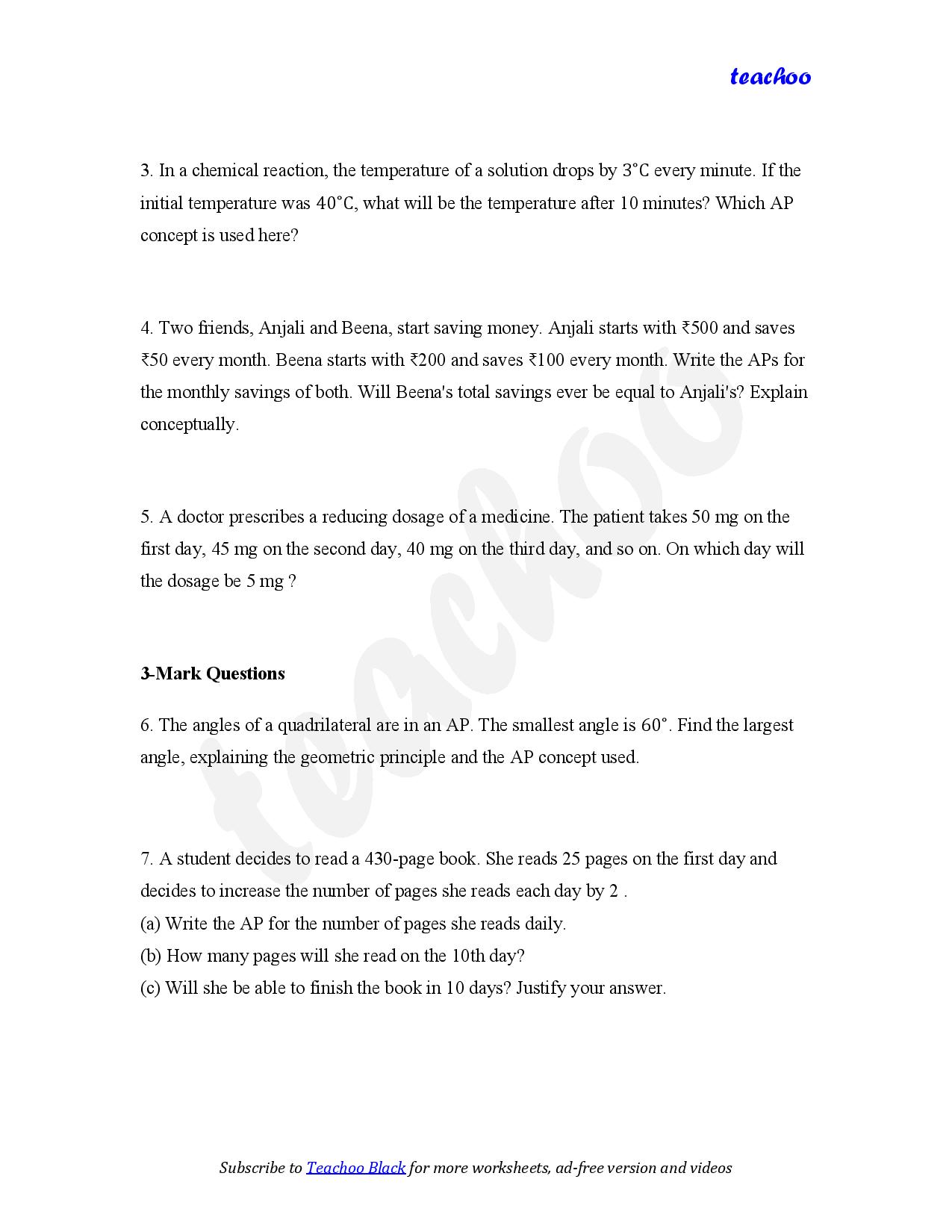part 2 - Mix Questions - Worksheet 1 - Teachoo Questions - Mix - Serial order wise - Chapter 5 Class 10 Arithmetic Progressions