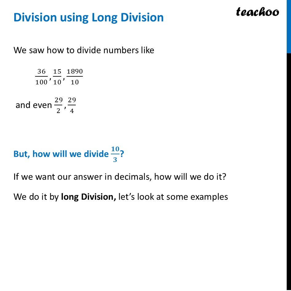 Division using Long Division - With 5+ Examples [Including Decimals] - Division using Long Division
