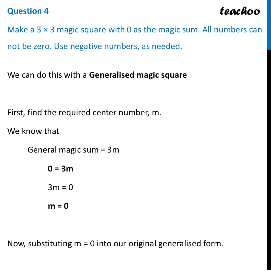 Make a 3 × 3 magic square with 0 as the magic sum - Ganita Prakash - Figure it out - Page 143, 144
