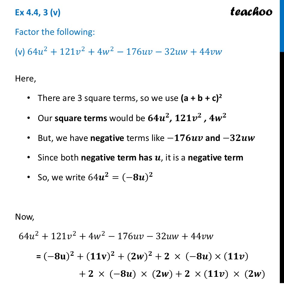 part 8 - Ex 4.4, 3 - Exercise Set 4.4 - Chapter 4 Class 9 - Exploring Algebraic Identities (Ganita Manjari I) - Class 9