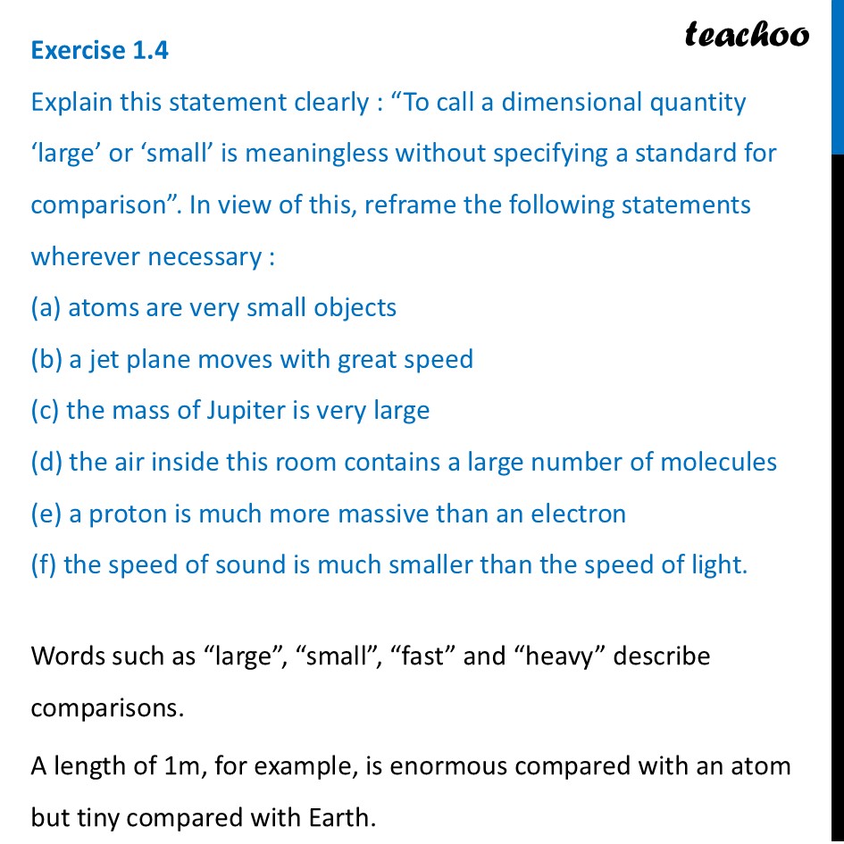 Exercise 1.4 - Explain this statement clearly : “To call a dimensional - Exercise Questions