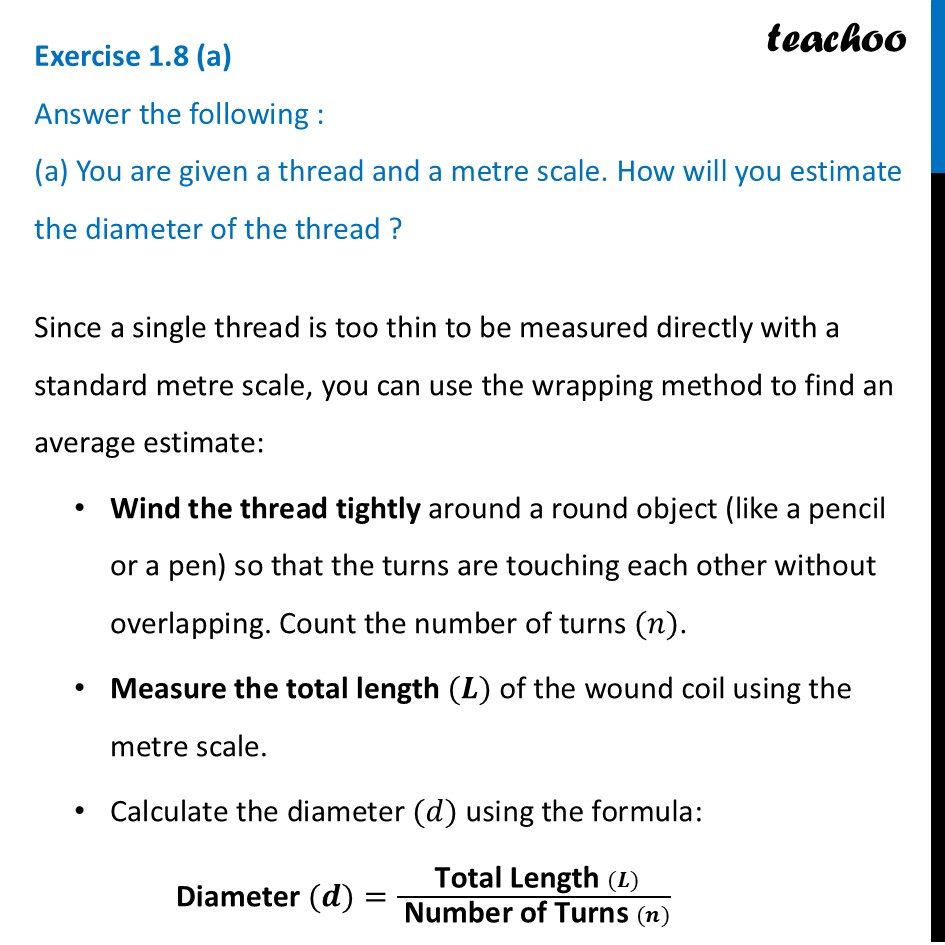 Exercise 1.8 - Answer the following : (a) You are given a thread and a - Exercise Questions