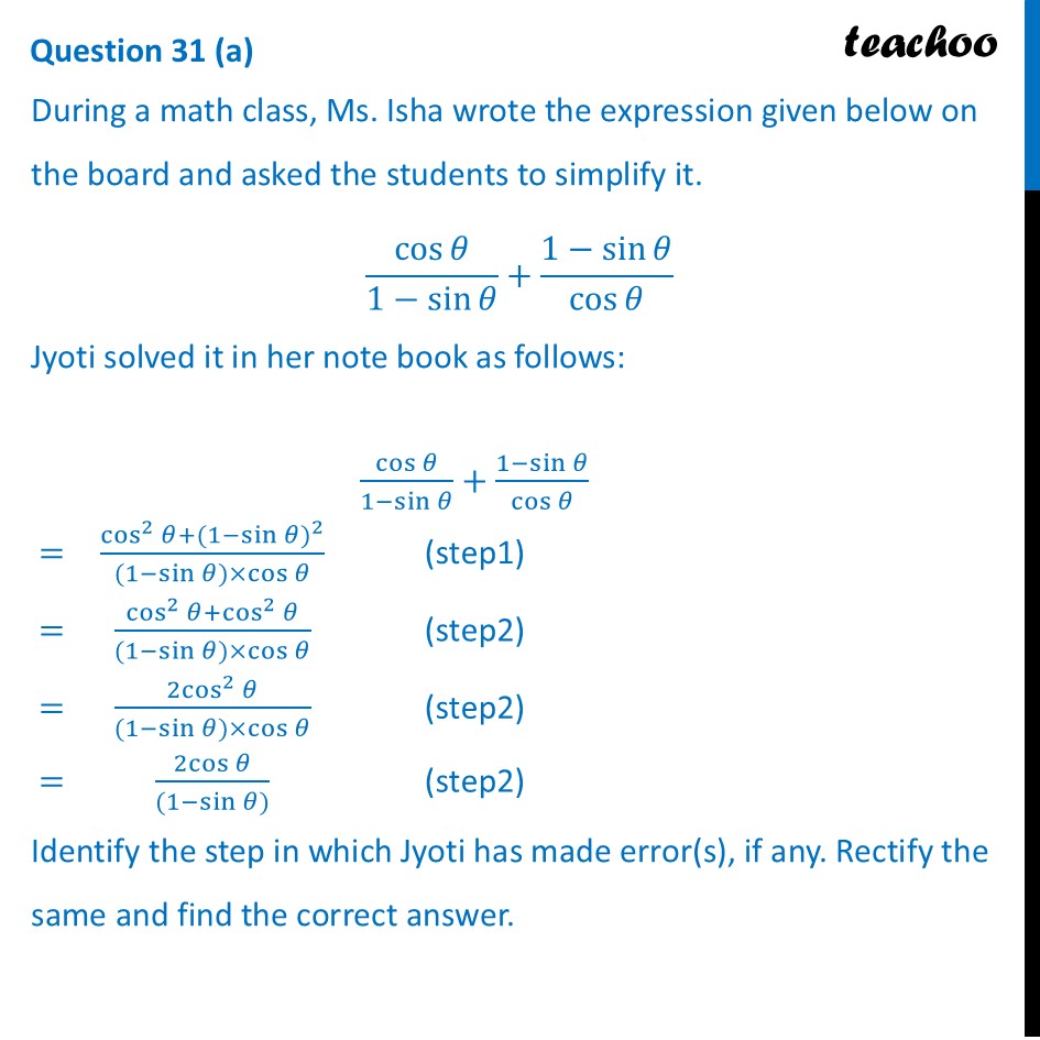Question 31 (a) &mdash; slide 88