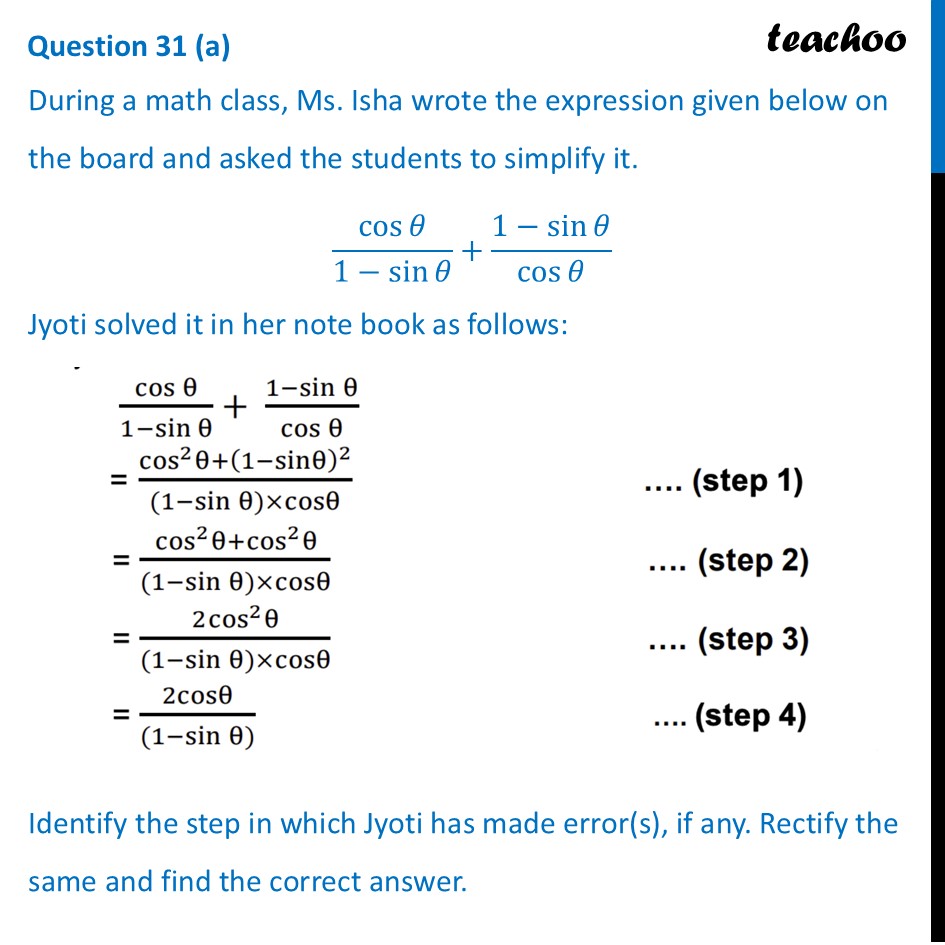 Question 31 (a) &mdash; slide 87