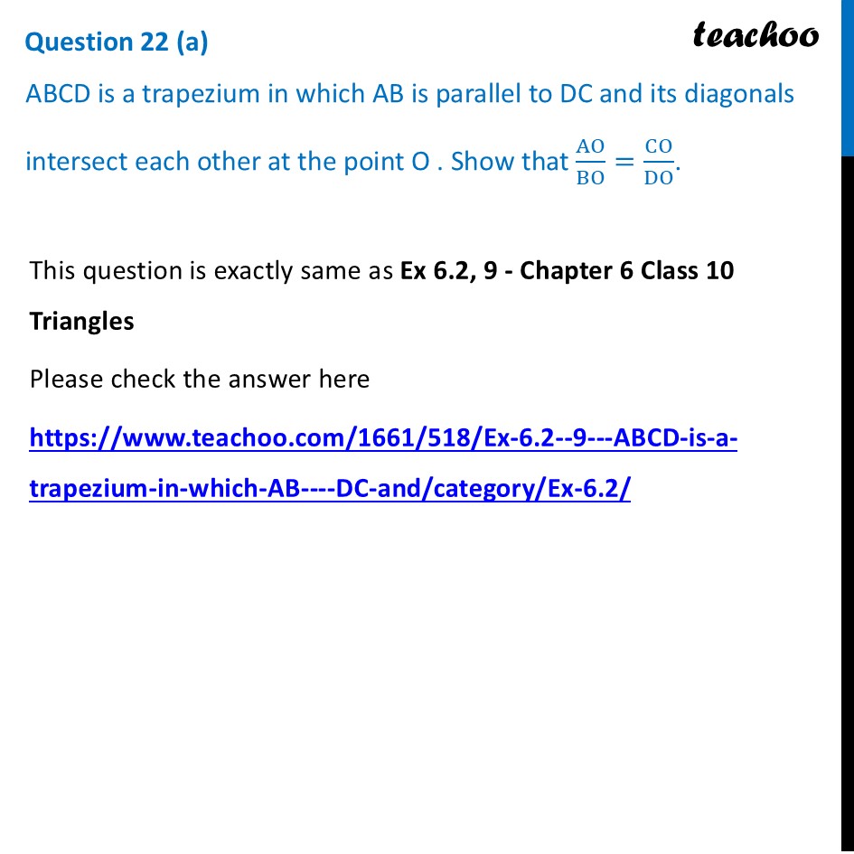 Question 22 (a) &mdash; slide 65