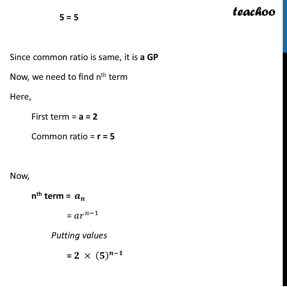 part 2 - Exercise Question 1 (Page 188) - Geometric Progressions - Chapter 8 - Predicting What Comes Next: Exploring Sequences & Progress - Class 9