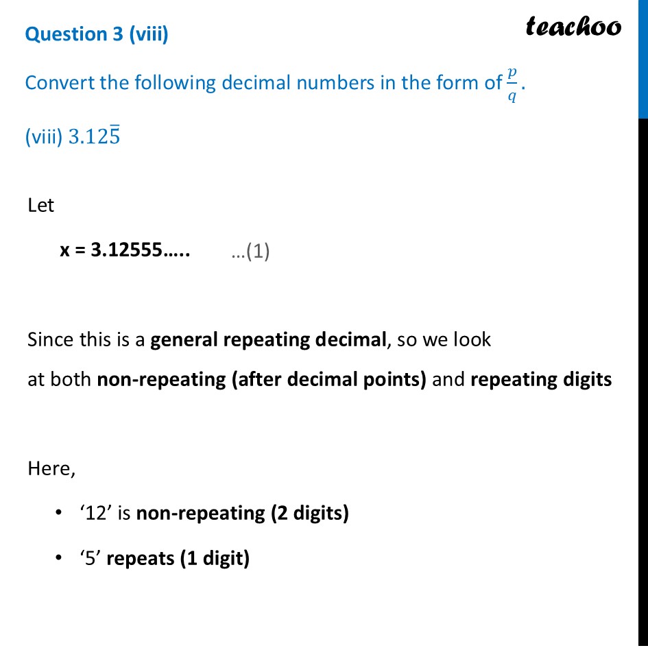 part 17 - Question 3 - End-of-Chapter Exercises - Chapter 3 Class 9 - The World of Numbers (Ganita Manjari I) - Class 9