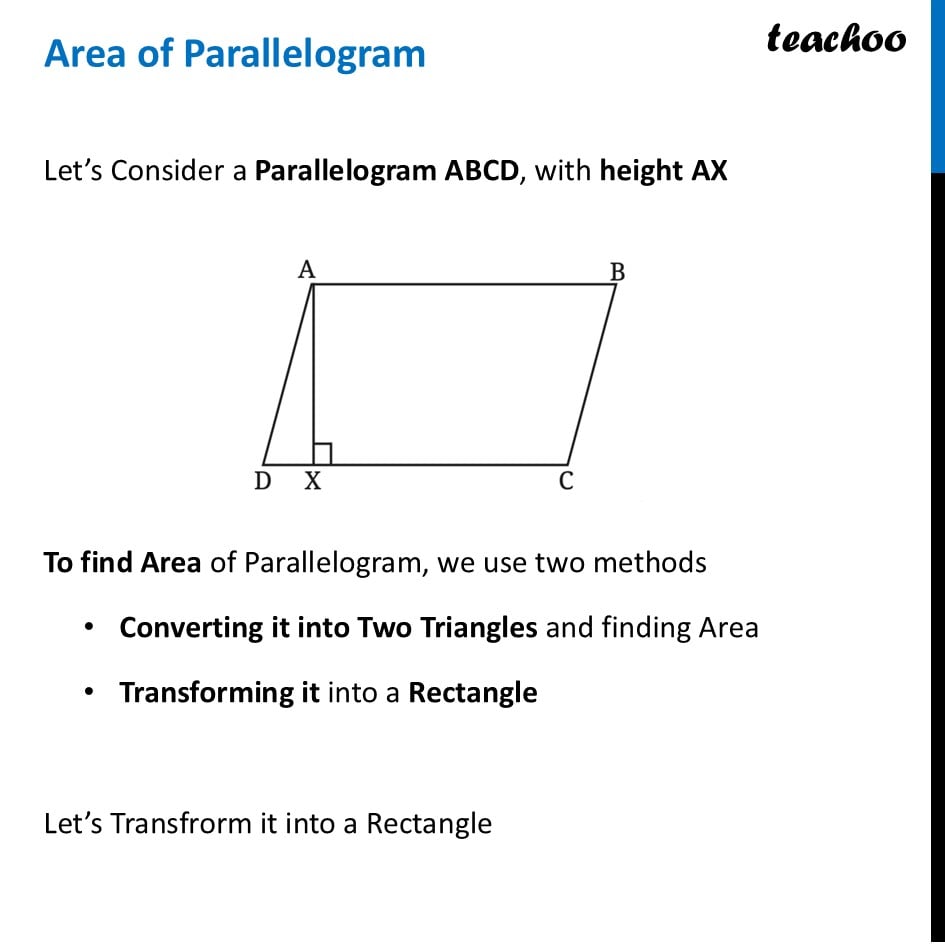 Area of Parallelogram - from First Principles - Teachoo Class 8 - Area of Parallelogram