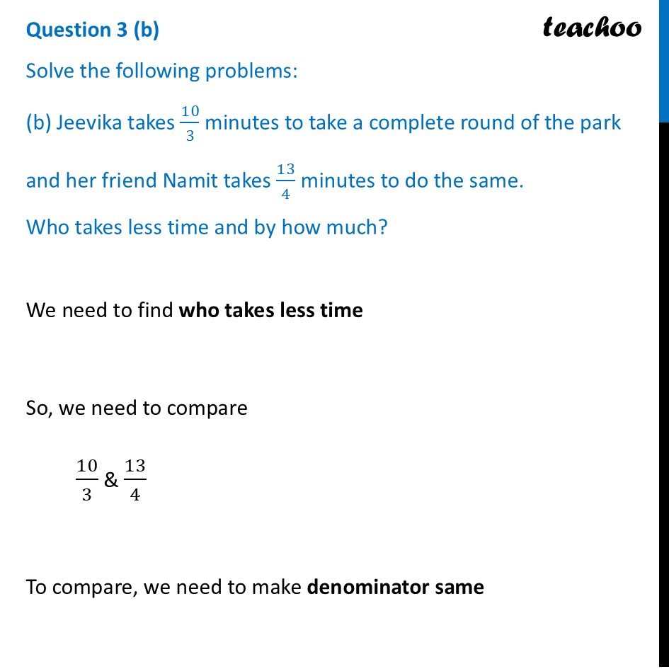 Jeevika takes 10/3 minutes to take a complete round of the park - Figure it out - Page 182