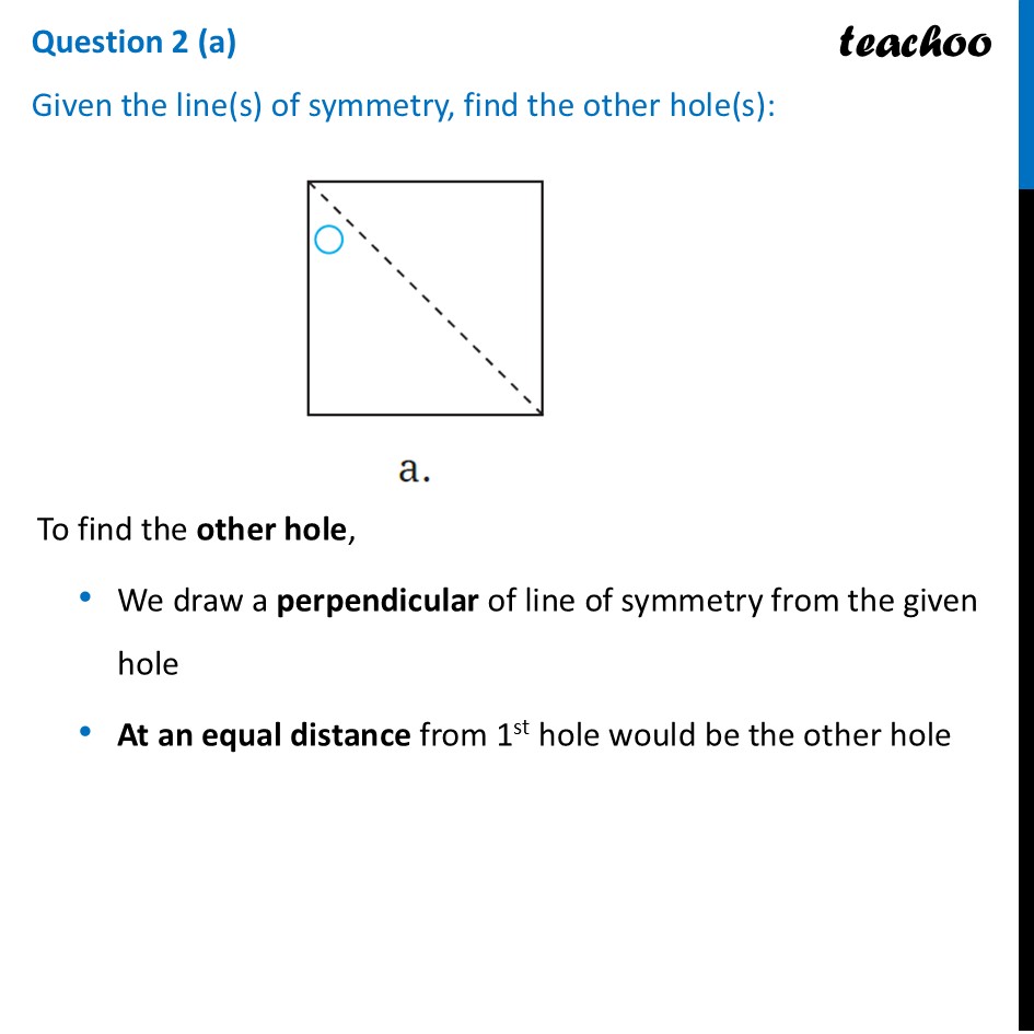 [Ganita Prakash] Given the line(s) of symmetry, find the other hole(s) - Figure it out - Page 224 - 229