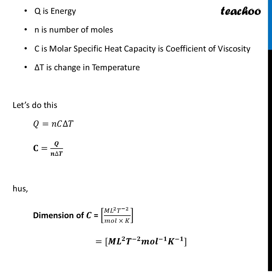 part 9 - Dimensions of Constants - Concepts - Chapter 1 - Units and Measurement - Physics Class 11