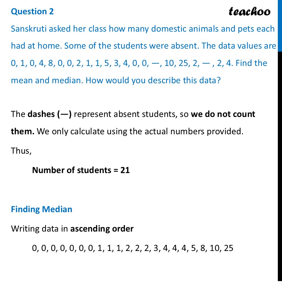 Sanskruti asked her class how many domestic animals and pets each had - Figure it out - Page 112, 113