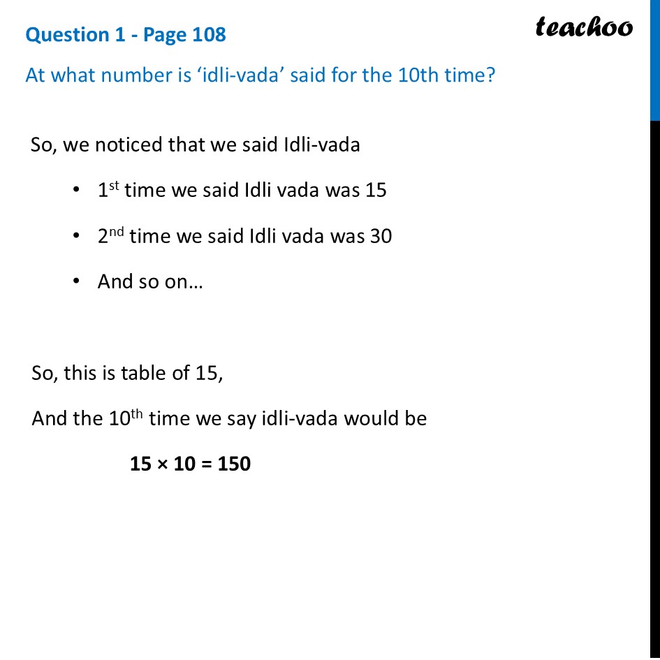 [Ganita Prakash] At what number is ‘idli-vada’ said for the 10th time? - Idli Vada Game