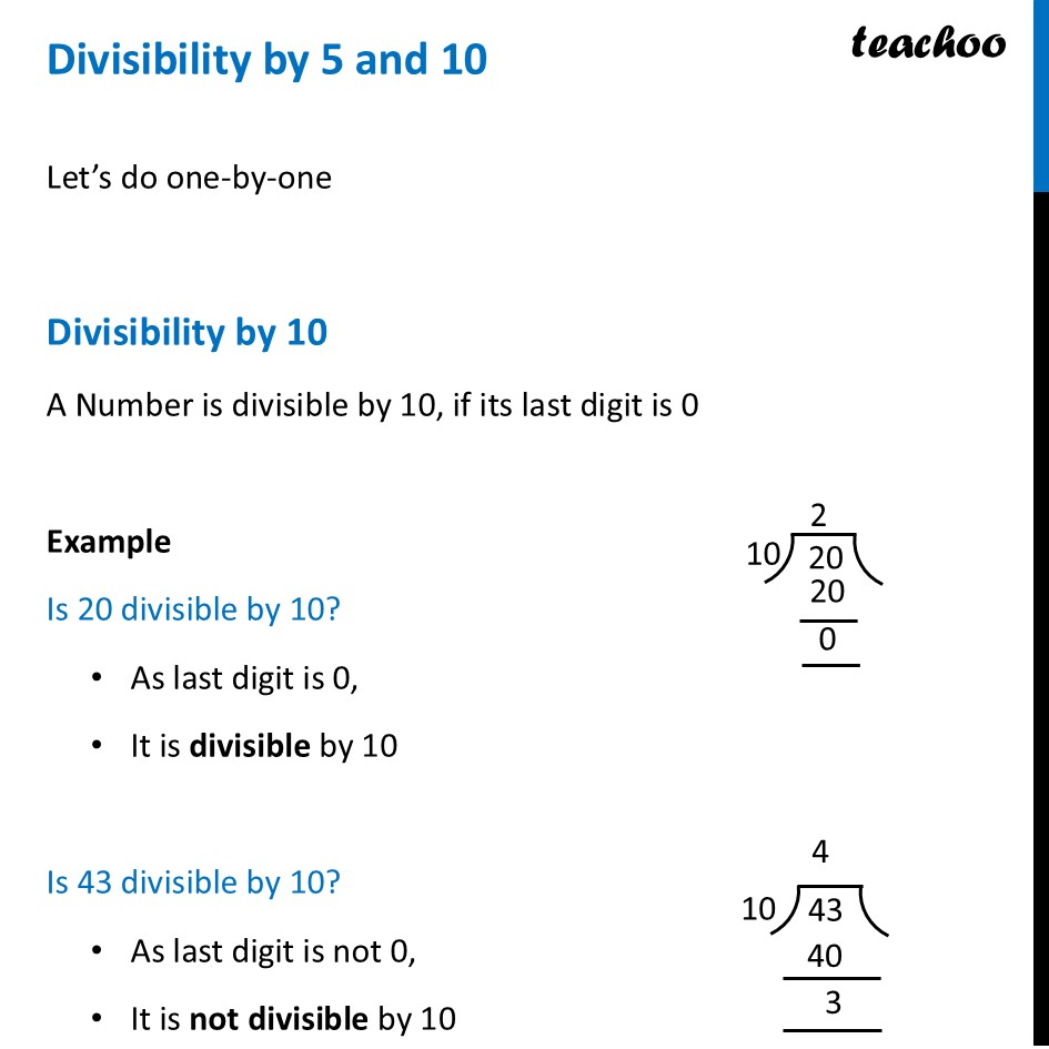 [Number Play] Divisibility by 5 and 10 - Method + Examples - Divisibility Rules - 2, 5, 10 and 3