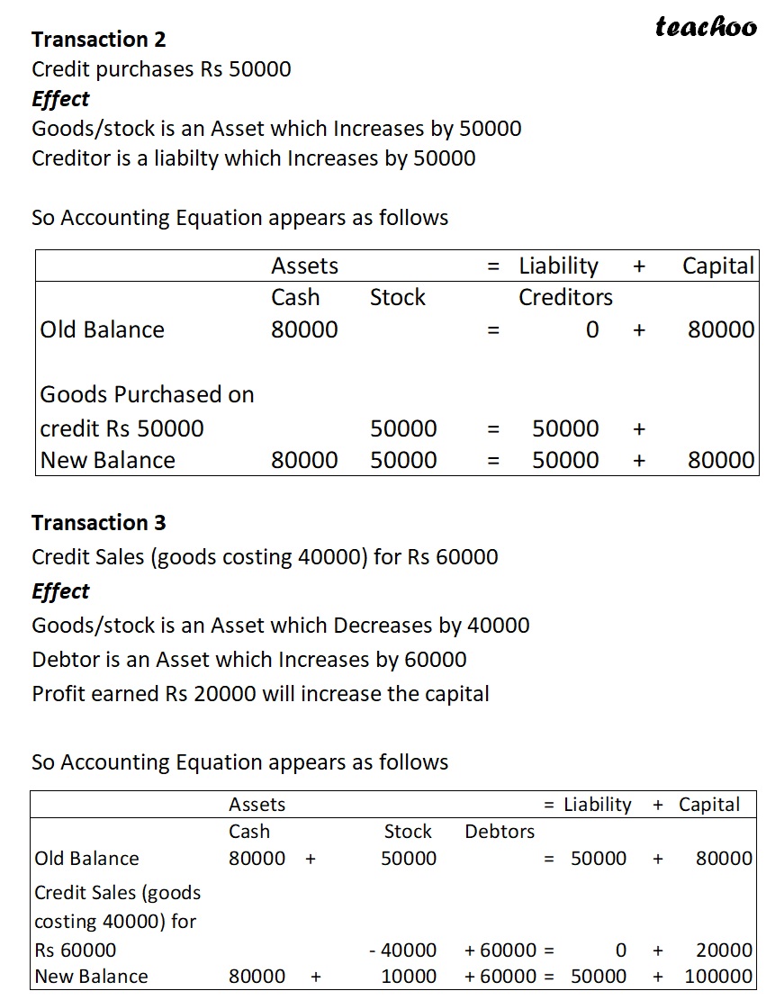 part 12 - Accounting Equation for Purchases, Sales, and Stock - Chapter 5 - Accounting Equation - Class 11 - Accountancy