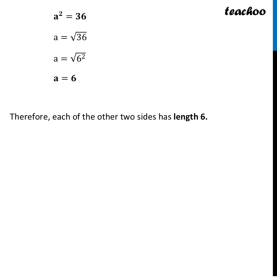 part 2 - Example 2 - Formula for Hypotenuse of an Isosceles Right Triangle - Chapter 2 Class 8 - The Baudhayana-Pythagoras Theorem (Ganita Part 2) - Class 8 (Ganita Prakash - 1, 2 & Old NCERT)