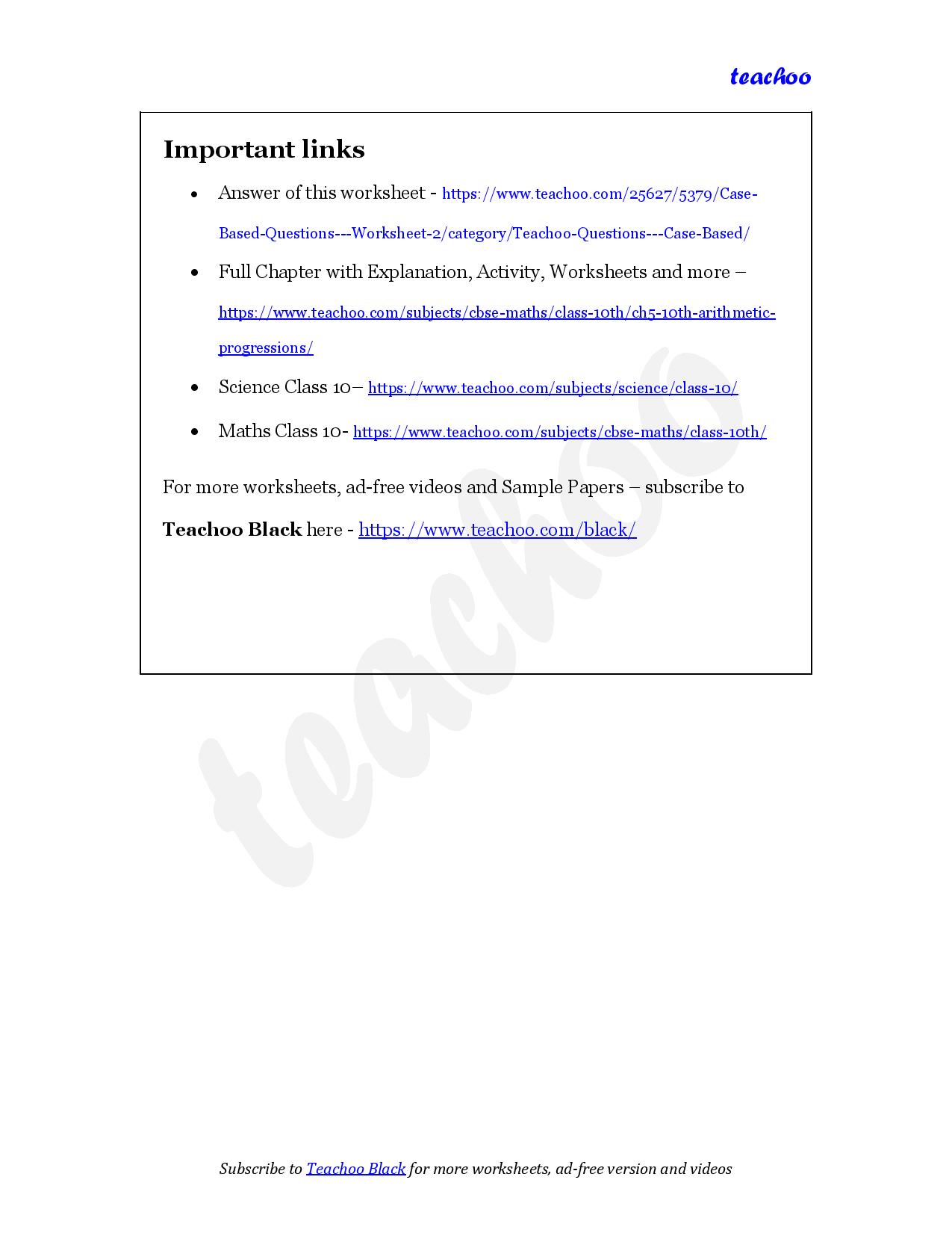 part 5 - Case Based Questions - Worksheet 2 - Teachoo Questions - Case Based - Serial order wise - Chapter 5 Class 10 Arithmetic Progressions
