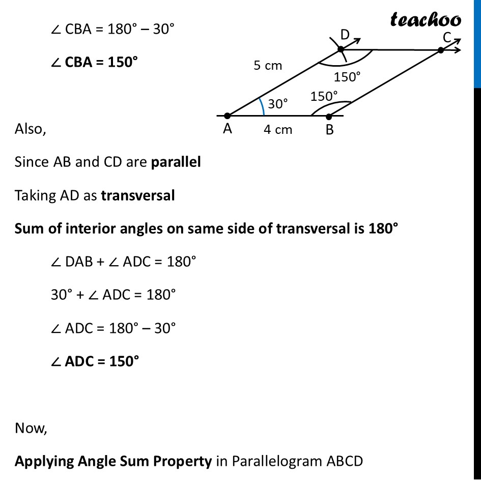 part 2 - Deduction 6 - What can we say about the angles of a parallelogram? - Parallelogram - Chapter 4 Class 8 - Quadrilaterals (Ganita Prakash) - Class 8 (Ganita Prakash & Old NCERT)
