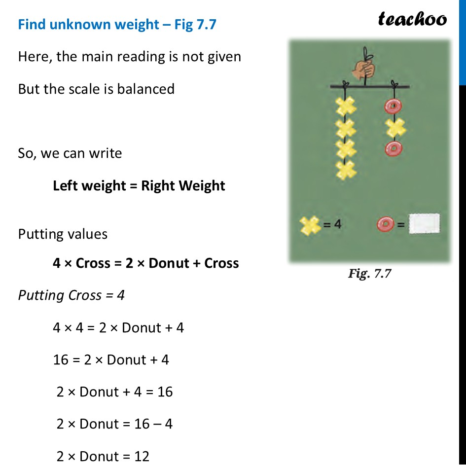 part 5 - Unknown Weights – Fig 7.4 to 7.8 - Unknown Weights - Chapter 7 Class 7 - Finding the Unknown (Ganita Prakash II) - Class 7 (Ganita Prakash 1, 2 & old NCERT)