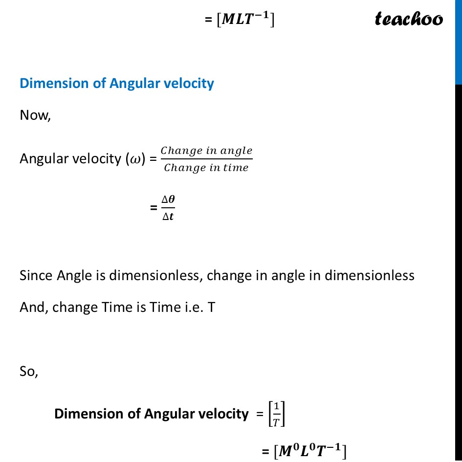 part 13 - Dimensions of Physical Quantities - Concepts - Chapter 1 - Units and Measurement - Physics Class 11