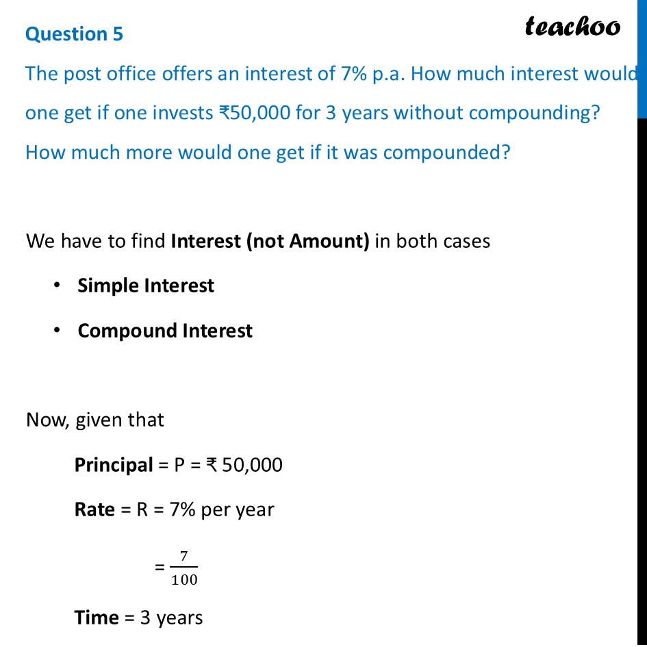 The post office offers an interest of 7% p.a. How much interest would - Figure it out - Page 22, 23, 24