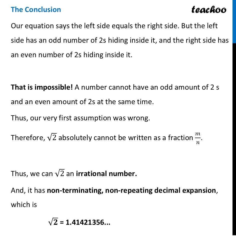 part 4 - Expressing √2 as m/n - Decimal Representation of √2 - Chapter 2 Class 8 - The Baudhayana-Pythagoras Theorem (Ganita Part 2) - Class 8 (Ganita Prakash - 1, 2 & Old NCERT)
