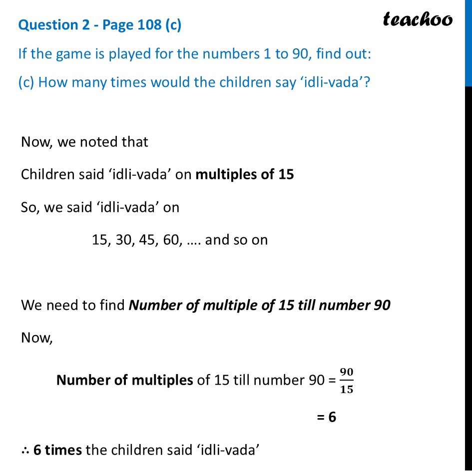 part 3 - Question 2 - Page 108 - Idli Vada Game - Chapter 5 Class 6 - Prime Time (Ganita Prakash) - Class 6 (Ganit Prakash)