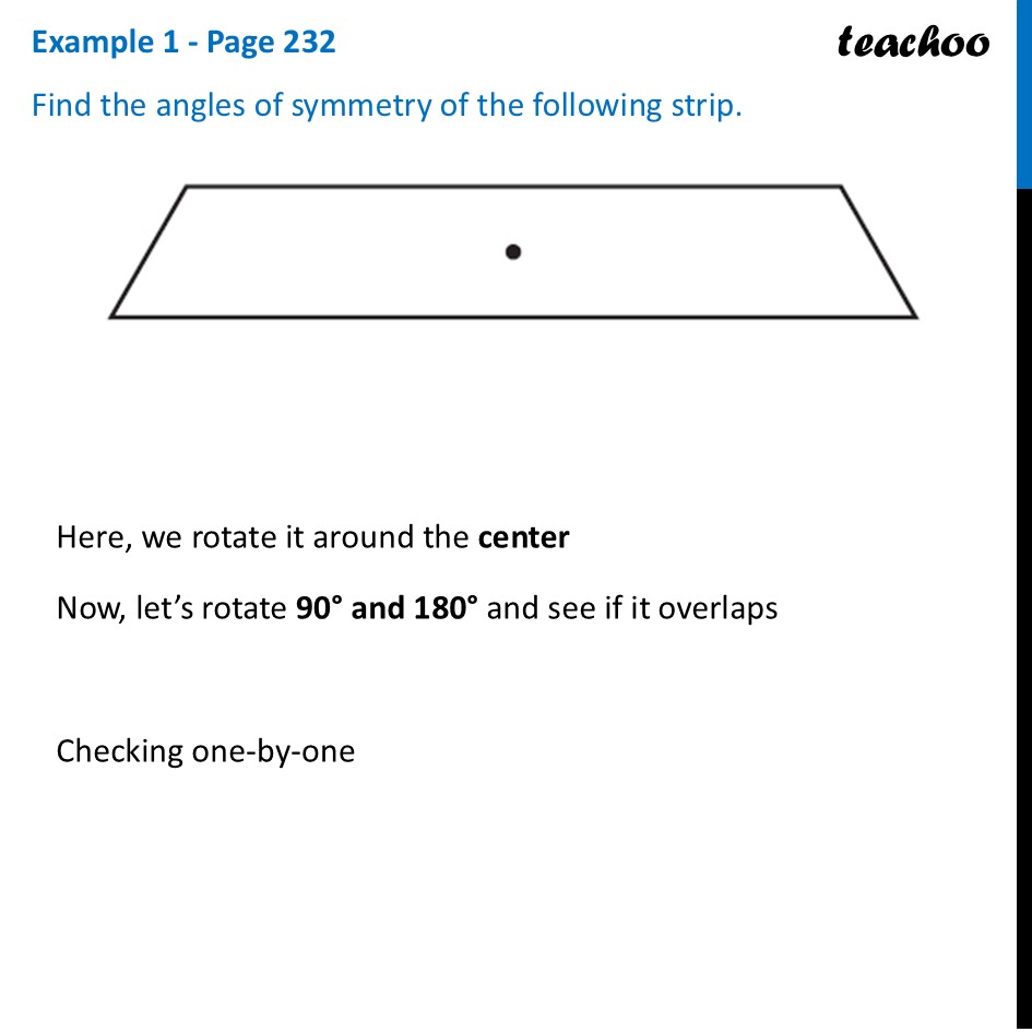 [Class 6 Maths] Find the angles of symmetry of the following strip - Rotational Symmetry
