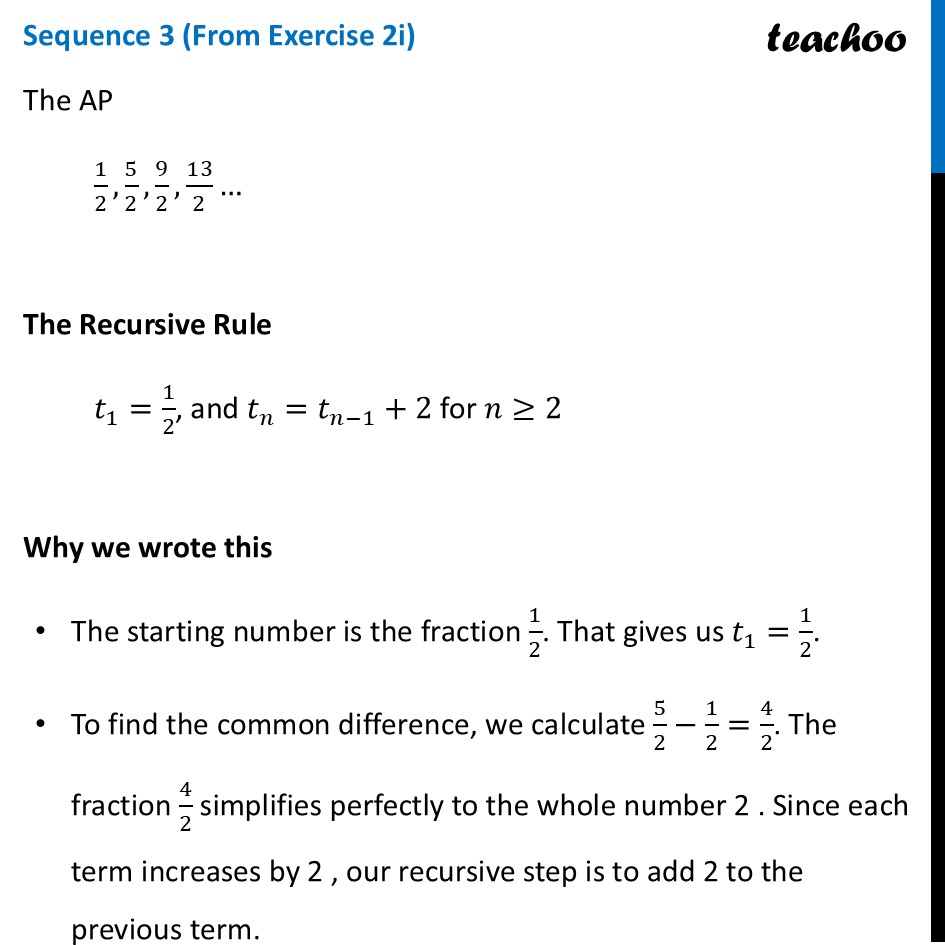 part 4 - Exercise Question 1 (Page 183) - Visualising an AP - Chapter 8 - Predicting What Comes Next: Exploring Sequences & Progress - Class 9
