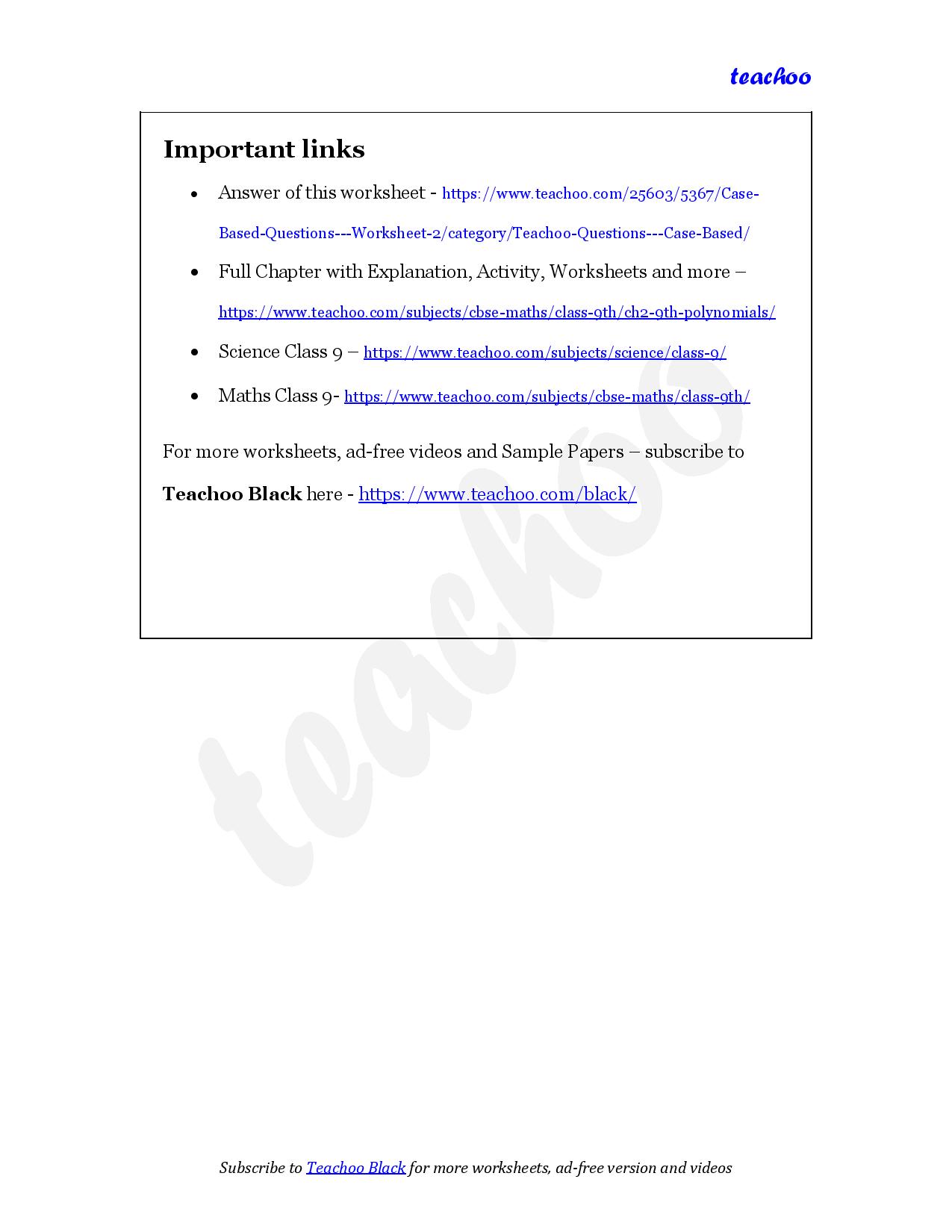 part 5 - Case Based Questions - Worksheet 2 - Teachoo Questions - Case Based - Serial order wise - Chapter 2 Class 9 Polynomials