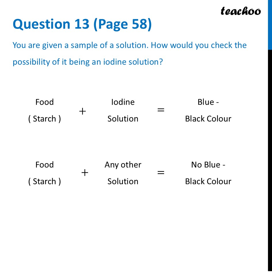 [Curiosity] You are given a sample of a solution. How would you check - Questions at the end of chapter (Page 56, 57 & 58)