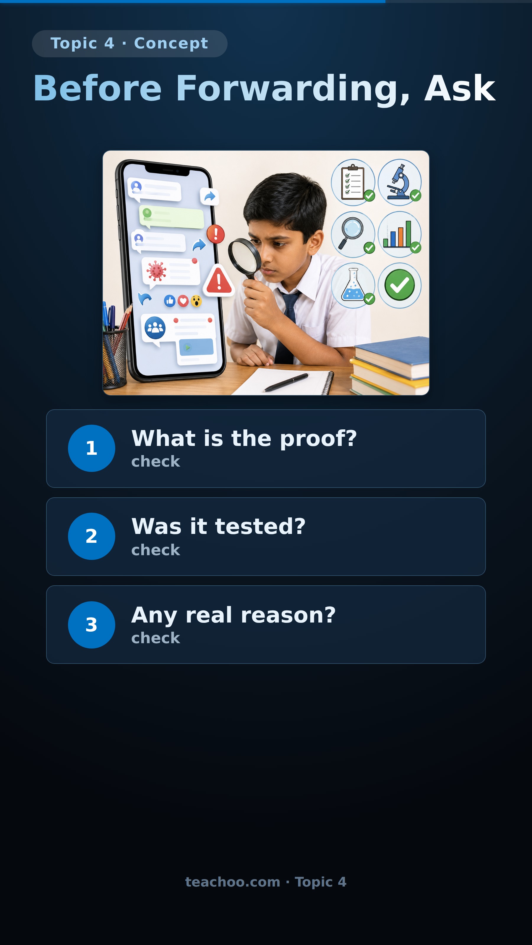 part 3 - Tool 4 - Test every Claim - Concepts - Chapter 1 - Exploration: Entering the World of Secondary Science - Class 9 (Exploration)