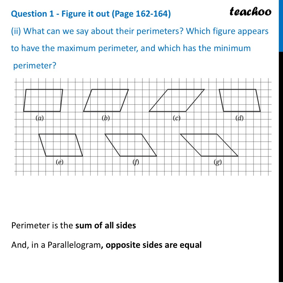 part 3 - Question 1 - Figure it out (Page 162-164) - Area of Parallelogram - Chapter 7 Class 8 - Area (Ganita Prakash II) - Class 8 (Ganita Prakash - 1, 2 & Old NCERT)
