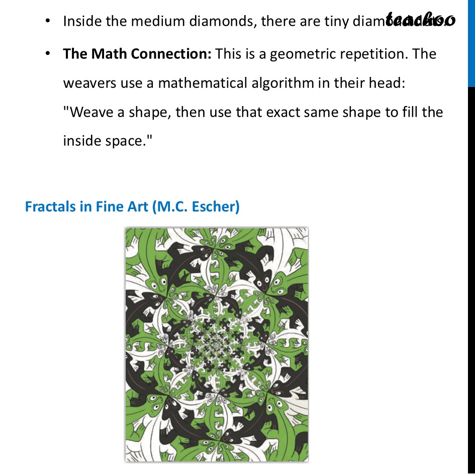 part 4 - Fractals in Art - Fractals in Art - Chapter 4 Class 8 - Exploring Some Geometric Themes (Ganita Prakash II - Class 8 (Ganita Prakash - 1, 2 & Old NCERT)