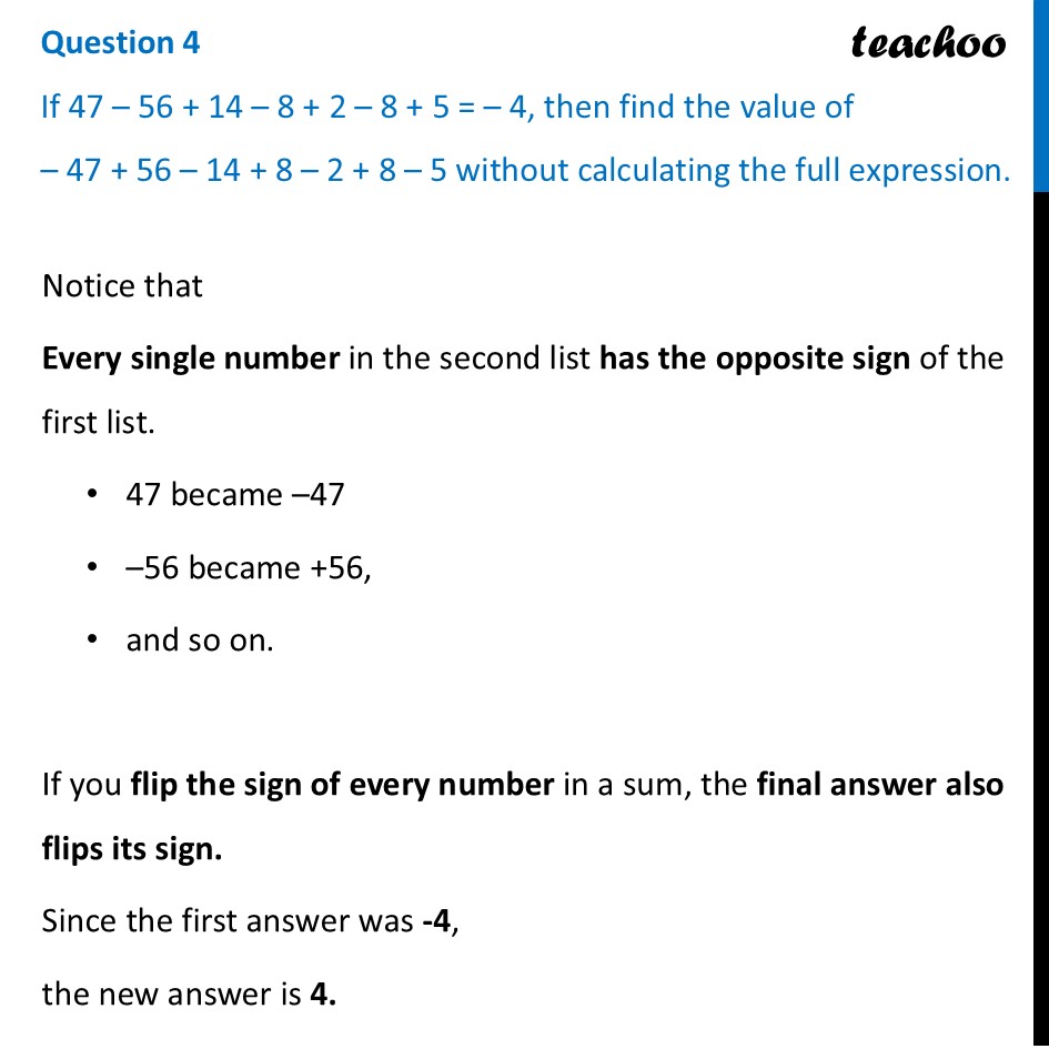 [Maths] If 47 – 56 + 14 – 8 + 2 – 8 + 5 = – 4, then find the value of - Figure it out - Page 42, 43, 44