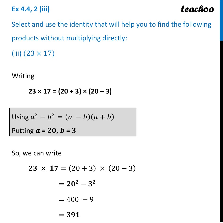 part 5 - Ex 4.4, 2 - Exercise Set 4.4 - Chapter 4 Class 9 - Exploring Algebraic Identities (Ganita Manjari I) - Class 9