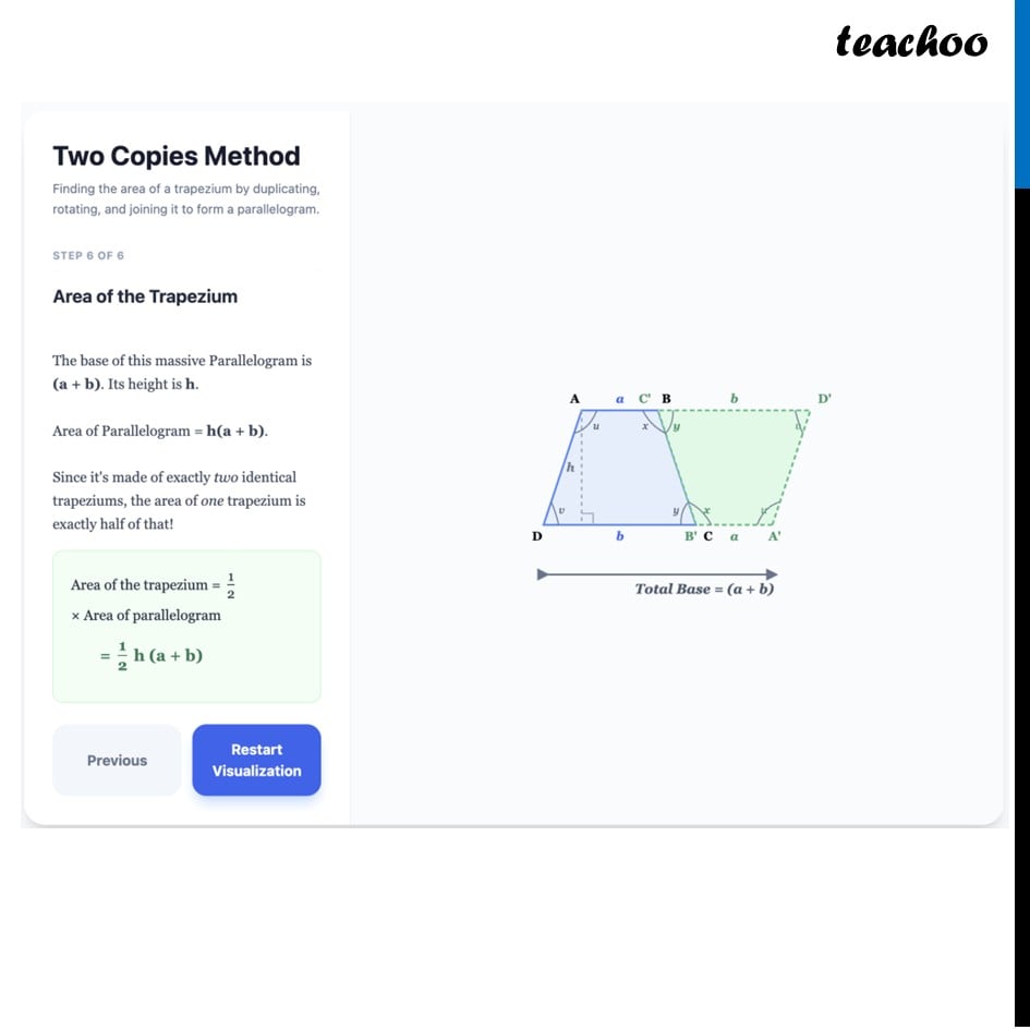 part 5 - Finding the Area Using Two Copies of the Trapezium - Area of Trapezium - Chapter 7 Class 8 - Area (Ganita Prakash II) - Class 8 (Ganita Prakash - 1, 2 & Old NCERT)