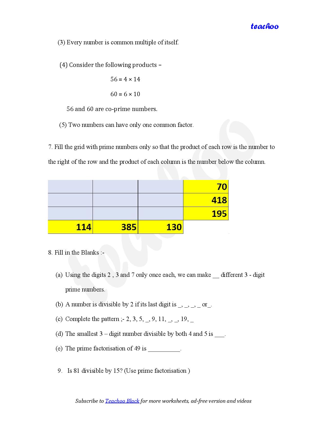 part 2 - Mix Questions - Worksheet 2 - Teachoo Questions - Mix - Chapter 5 Class 6 - Prime Time (Ganita Prakash) - Class 6 (Ganita Prakash & Old NCERT)