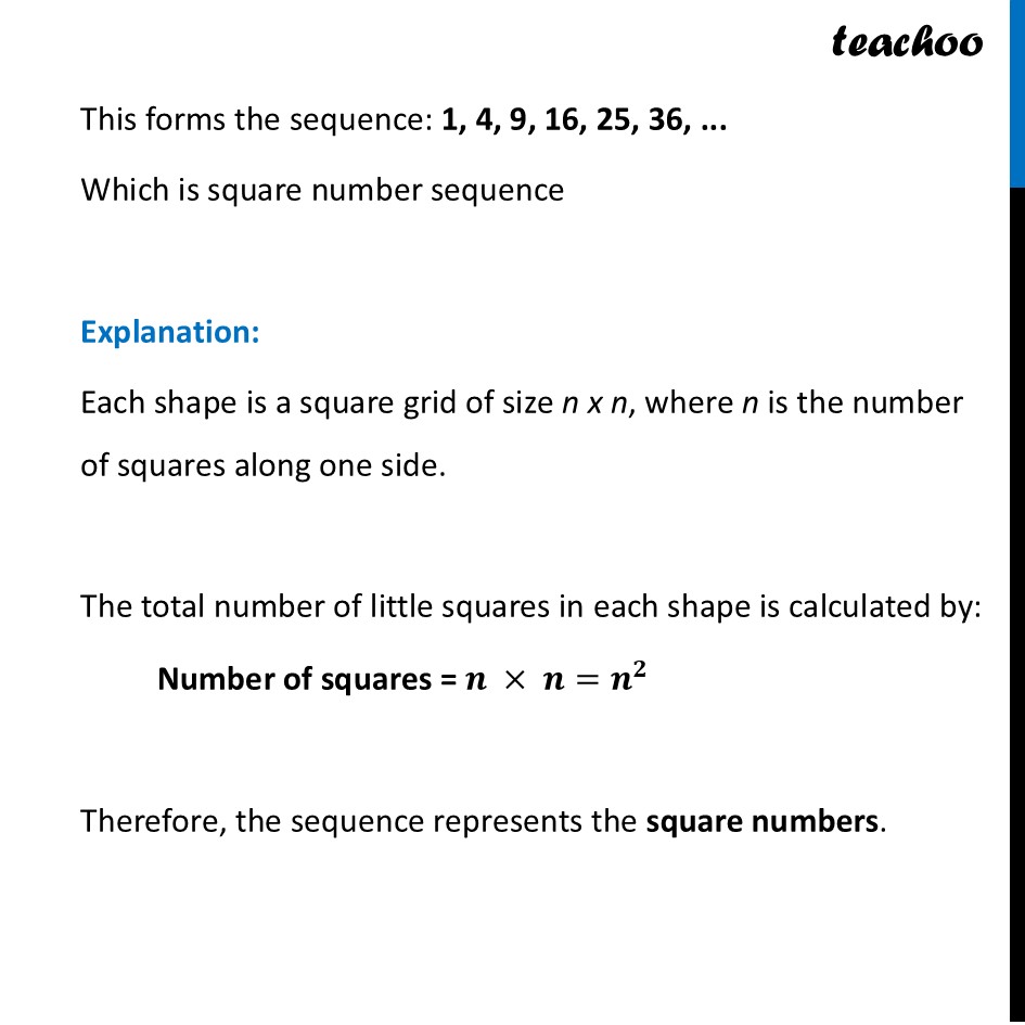 part 2 - Question 3 - Relation of Shape Sequences to Number Sequences - Chapter 1 Class 6 - Patterns in Mathematics (Ganita Prakash) - Class 6 (Ganit Prakash)