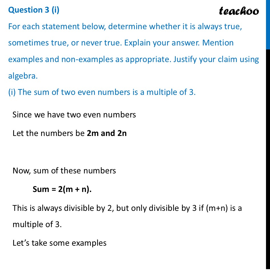 [Class 8] For each statement below, determine whether its always true - Figure it out - Page 122, 123