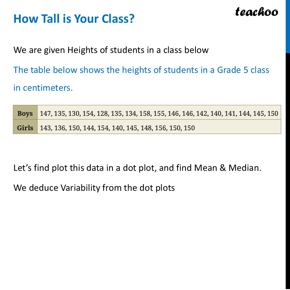 How Tall Is Your Class? Understanding Height Variation with 3+Question - Variability