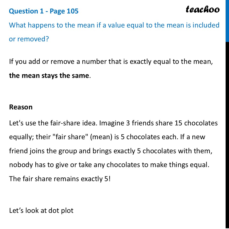 What happens to the mean if a value equal to the mean is included - Tinkering with Mean