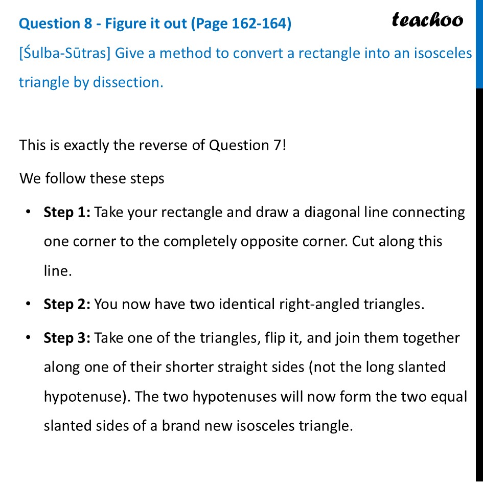 [Śulba-Sūtras] Give a method to convert a rectangle into an isosceles - Area of Parallelogram