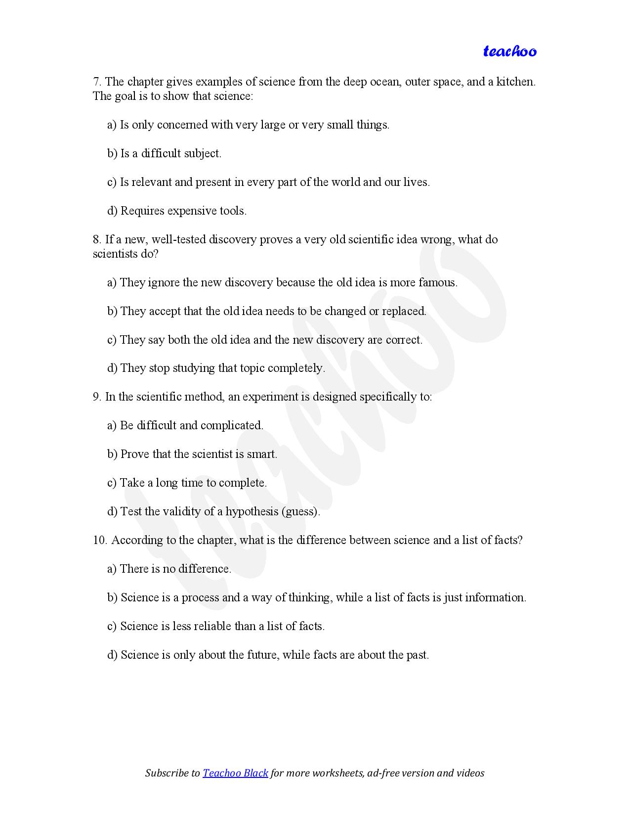 part 3 - MCQ - Worksheet 2 - Teachoo Questions - MCQs - Chapter 1 Class 6 - The Wonderful World of Science (Curiosity) - Class 6