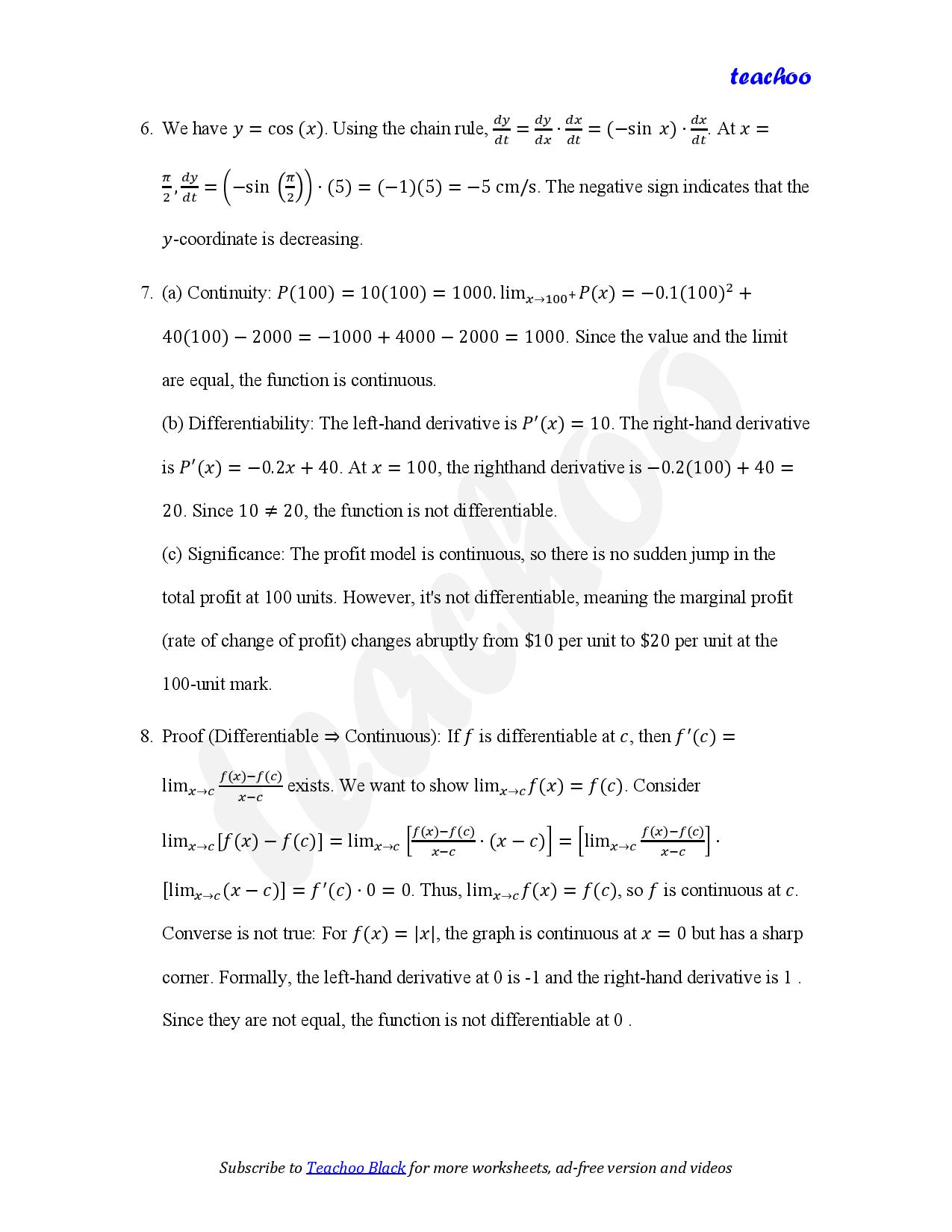 part 5 - Mix Questions - Worksheet 2 - Teachoo Questions - Mix - Serial order wise - Chapter 5 Class 12 Continuity and Differentiability