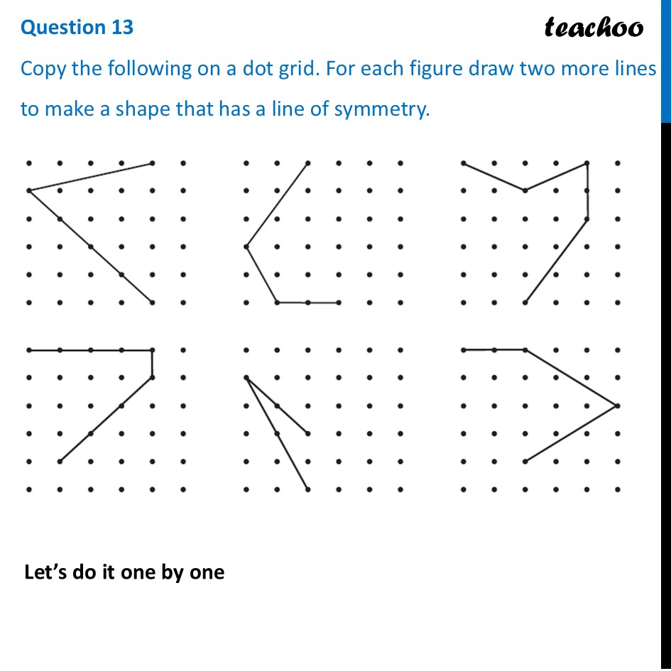 [Class 6] Copy the following on a dot grid. For each figure draw two - Figure it out - Page 224 - 229