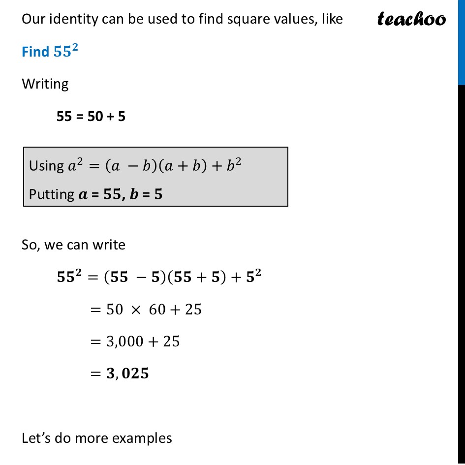 part 2 - Rewriting a2 - b2 Identity - Rewriting a2 - b2 Identity - Chapter 4 Class 9 - Exploring Algebraic Identities (Ganita Manjari I) - Class 9