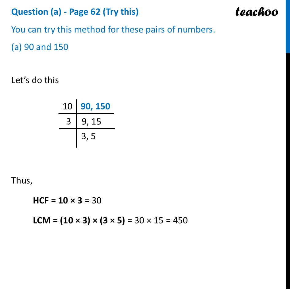 [Class 7] You can try this method for these pairs of numbers 90 & 150 - Efficient Procedures for HCF and LCM