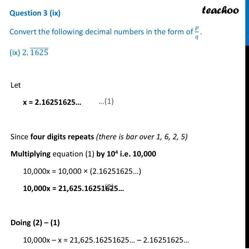 part 20 - Question 3 - End-of-Chapter Exercises - Chapter 3 Class 9 - The World of Numbers (Ganita Manjari I) - Class 9
