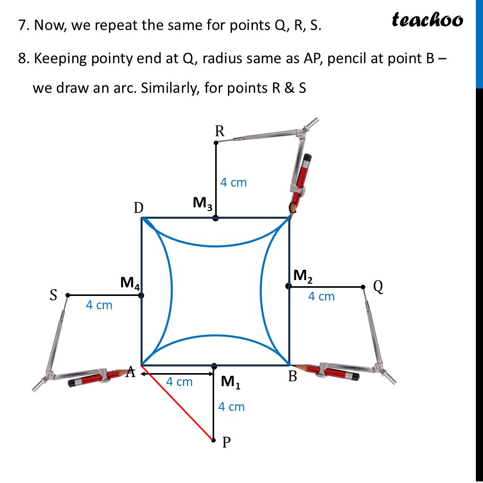 part 5 - Construct Square with Curves - Questions - Page 201 to 203 - Chapter 8 Class 6 - Playing with Constructions (Ganita Prakash) - Class 6 (Ganita Prakash & Old NCERT)